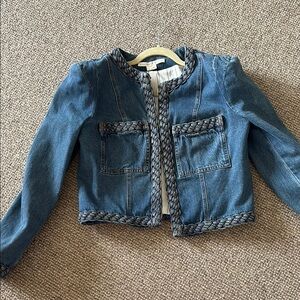 EUC Veronica Beard Denim Braided Trim Jacket - size 8